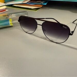 Quay Australia Black Aviator Sunglasses